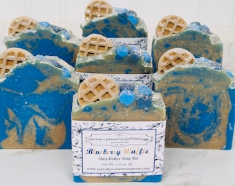 Holiday soap, Blueberry waffle soap, Handmade soap, Bar Soap, Artisan Soap, Soap Gift, Bath Soap, Bar Soap, stocking stuffer gift idea