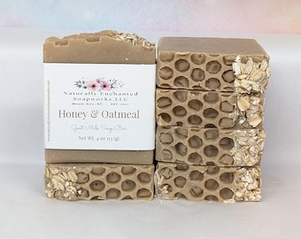 Handmade Honey Oatmeal Goat Milk Soap with Shea Butter