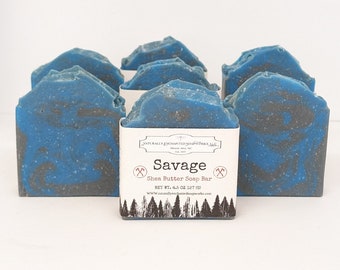 Men's Bath Soap, Savage Scented Soap Bar, Natural Handmade Soap, Body Soap, mens scented soap,Masculine Soap, Soap for guys, Guy Gift