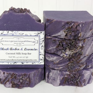 Black Amber Lavender Soap, Handmade Soap, Coconut Milk Soap, Cold Process Soap Bar, Handmade Soap, Artisan Soap bar, Handcrafted soap