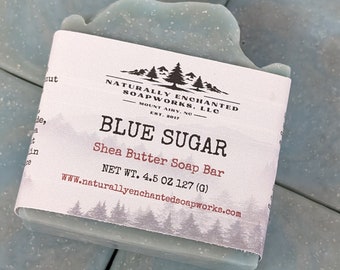 Men's Bath Soap, Blue Sugar Scented Soap Bar, Natural Handmade Soap, Body Soap, Clean Scent soap,Masculine Soap, Soap for guys, Guy Gift