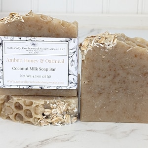 Handmade soap, Scented Soap, soap gift, Body soap, Bath soap, Colorful Soap bars, Natural soap, Bar Soap, Artisan Soap, Decorative soap AmberHoneyOatmeal