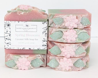 Handmade Soap, Artisan Soap, Spring Blossoms Floral Soap, Decorative Soap Bar, Pretty Soap, Soap Gift