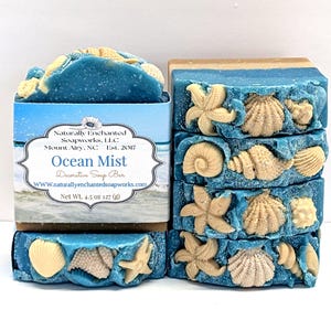 Ocean Mist Scented Soap Bar: Beach Theme, Shea Butter, Handmade