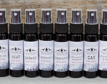 Masculine Scent Body Spray: Men's Hair & Body Mist, gift for him, Travel size