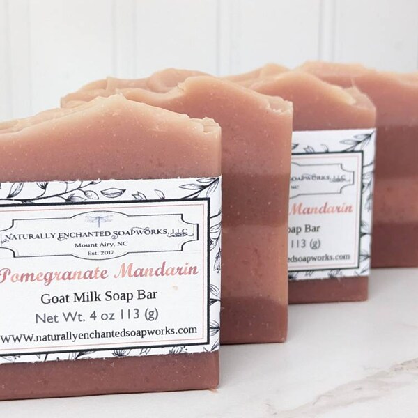 Goat Milk Soap bundle 4 pomegranate mandarin Scented Soap Bars, Natural Soap, Handmade Soap, Homemade Soap, Artisan soap, Bath Soap