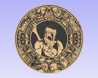 mando aztec calendar dxf file (for CNC or Laser Lightburn Software)cnc file laser file