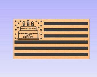 birthday flag set dxf svg (cnc and laser cut files)