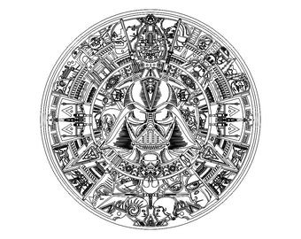 aztec calendar dxf file (for CNC or Laser Lightburn Software)