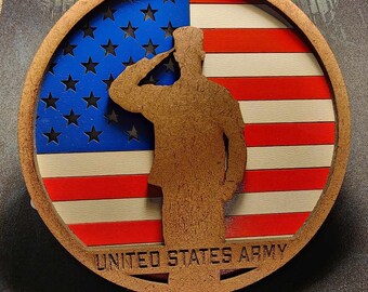 Round Layered military flag bundle (dxf, svg, pdf)(for CNC or Laser Lightburn Software)cnc, laser file