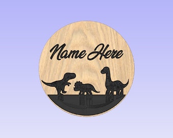 layered dino kid sign (dxf only) cnc and  file