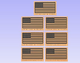 liberty/pledge flag DXF Bundle (for CNC or Laser Lightburn Software) cnc file laser file