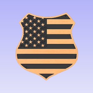 Badge Flag dxf cnc cut file