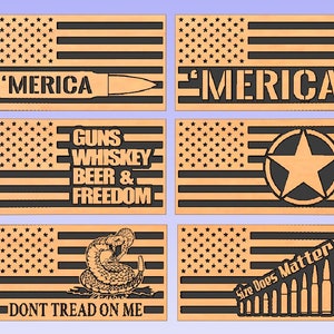 The American Flag Bundle 1 Dxf Svg Pdf file (for CNC or Laser Lightburn Software)cnc file laser file