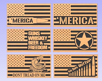 The American Flag Bundle 1 Dxf Svg Pdf file (for CNC or Laser Lightburn Software)cnc file laser file