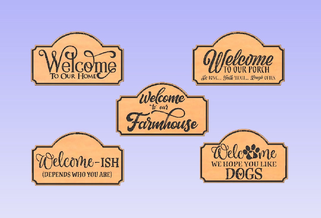 Welcomesign Revit Welcome Sign Bundle Dxf File Svg File (for CNC or Laser Lightburn ...