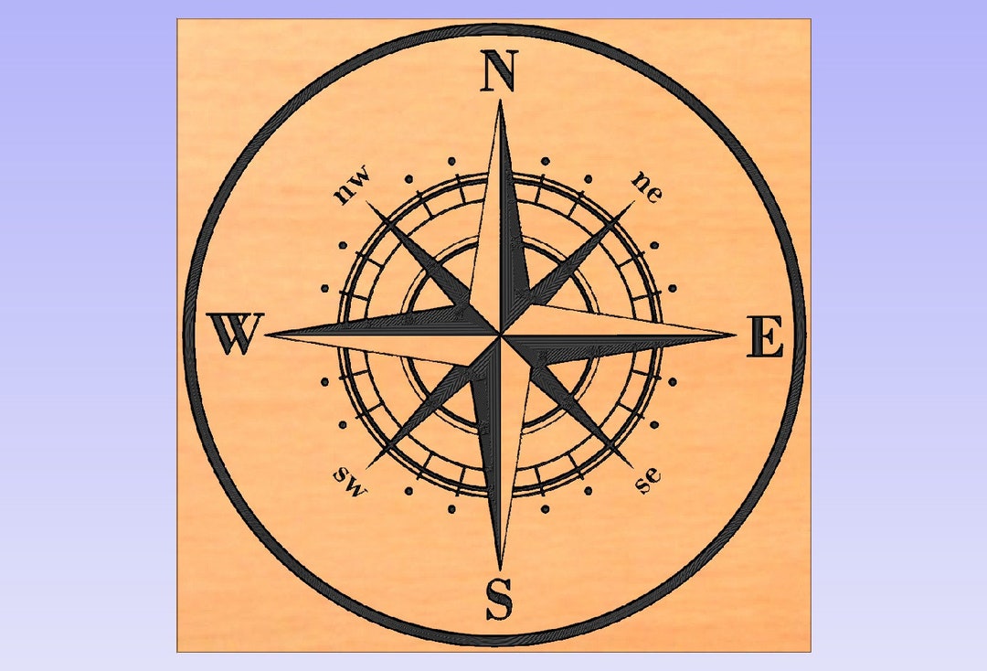 Compass Dxf File Rose Compass Dxf Cnc Laser File - Etsy New Zealand