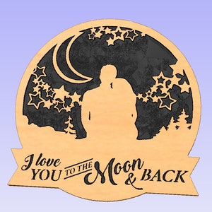 2 the moon (dxf only) cnc and  file