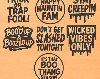 Halloween urban phrase bundle 1 (dxf svg) cnc file