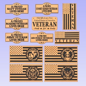 Veteran bundle dxf file (cnc svg file)(for CNC or Laser Lightburn Software)cnc file laser file