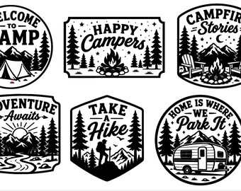 camping sign dxf svg (cnc and laser cut files)