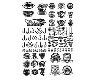 ultimate fisherman bundle dxf file (for CNC or Laser Lightburn Software)cnc file laser file