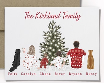 Personalized Family Christmas Cards With Dog, FOLDED Cards, Custom Family of 4  Christmas Cards, Personalized Christmas, Big Brother