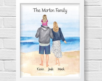 Personalized Family Print, UNFRAMED, Custom Family Gift with Pets, Father's Day New Baby, Housewarming Gift, Dog Mom of Boys Girls, new