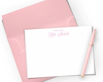 Personalized Stationery Note Card Set, Custom Name, Elegant Gift