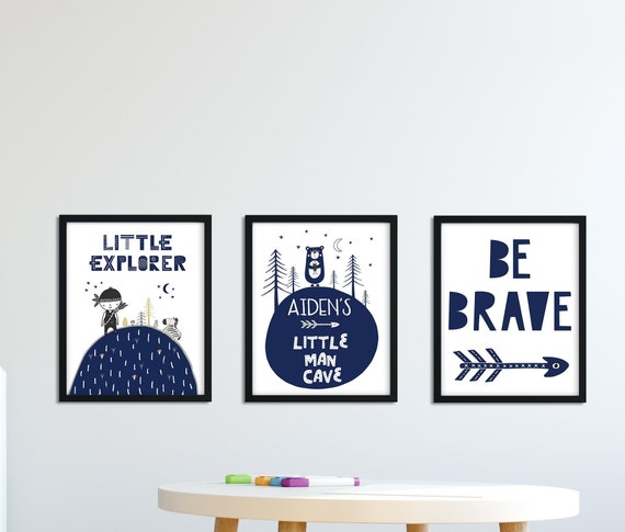 Rustic Tribal Bedroom Boys Nursery Playroom Bear Arrow Sign Gift New Baby Lil Man Cave Child Name Plaque Personalised Handmade Products Room Decor