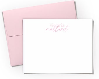 Personalized Note Card Set: Custom Stationery for Women, Thank You Cards