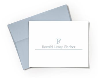 Personalized Stationery for Men, Custom Note Cards with Envelopes, Monogram Stationary Set for Him, Business Thank You, Corporate Gift
