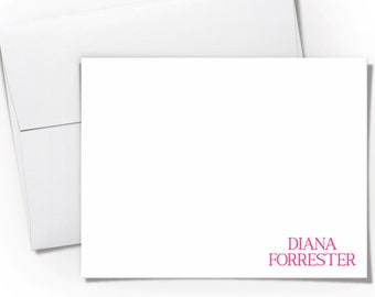Girls Stationery set, Personalized stationery set, Women's stationary, Personalized note cards with envelopes, Custom Name, Choose colors