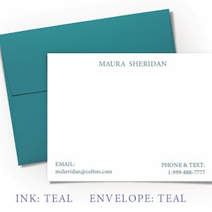 Personalized Stationery, Custom Note Cards with Envelopes, Business Thank You, Executive, Professional Stationary