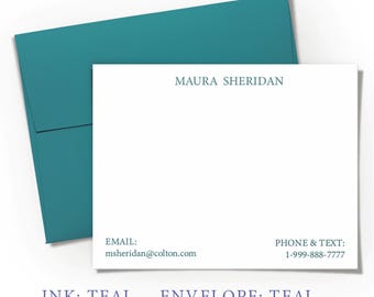 Personalized Stationery, Custom Note Cards with Envelopes, Business Thank You, Executive, Professional Stationary