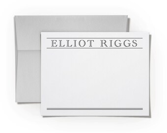 Personalized Stationery, Custom Note Cards with Envelopes, Monogram Stationary Set for Him, Business Thank You, Corporate Gift