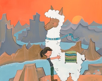 Fine art print - "Huggin' you is like huggin' an alpaca. Luxurious." (Design 1)