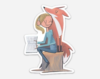 Sticker - Fox book