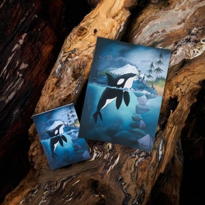 Fine Art Print Adventure Boy and Gentle Orca Design 49 image 3