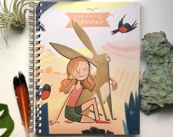 Weekly Planner - "Redhead Hare" cover - Fill in your own dates!