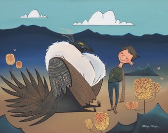 Fine Art Print - The Greater Sage Grouse and Adventure Boy (Design 42)