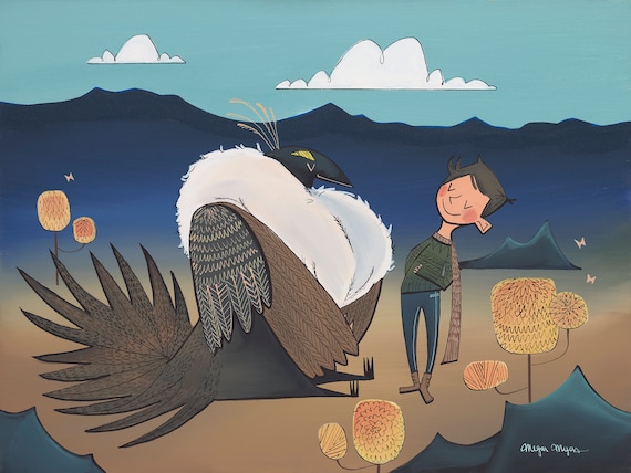 Fine Art Print The Greater Sage Grouse and Adventure Boy -  Portugal