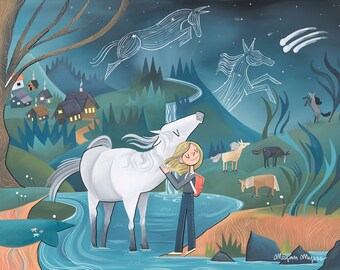 Stretched Canvas Print: Horse - "We are made of stars" (Design 84)