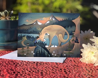 Blank card - Greeting card - Mountain Lion & boy (Design 34)