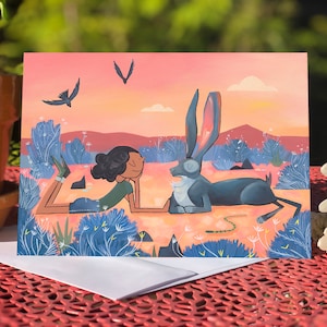Blank card - Greeting card - Sunset Hare (Design 83)