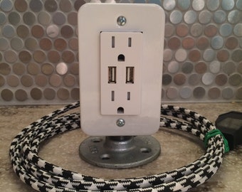 White USB power charging station