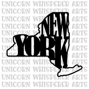 New York City New York state outline border word art SVG Cut File Silhouette Cricut Print File Instant Digital Download