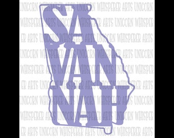 Savannah Georgia state outline border word art SVG Cut File Silhouette Cricut Print File Instant Digital Download