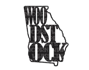 Woodstock Georgia State Outline Word Art - SVG, Cricut, Silhouette (Digital Download)
