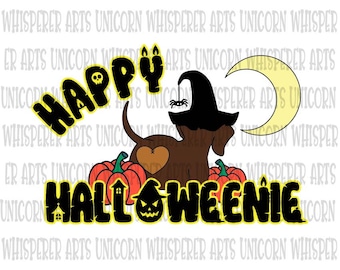 Happy Halloweenie Dachshund SVG: Funny Wiener Dog Cut File (Digital Download)